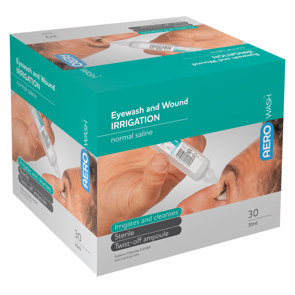 AEROWASH Sodium Chloride Eyewash Ampoule 20ml Box/30