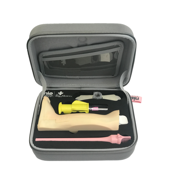 NIO Infant SIM (Trainer) Kit: NIO-I SIM (Trainer) (1) / Infant Training Leg (1) / NIO Infant Fixation demo dressing (3)/ Bone Model white (1) / Bone model pink (1)