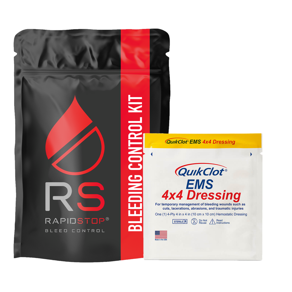 RAPIDSTOP Bleeding Control Kits - Medium,Plastic Pouch,EMS Dressing