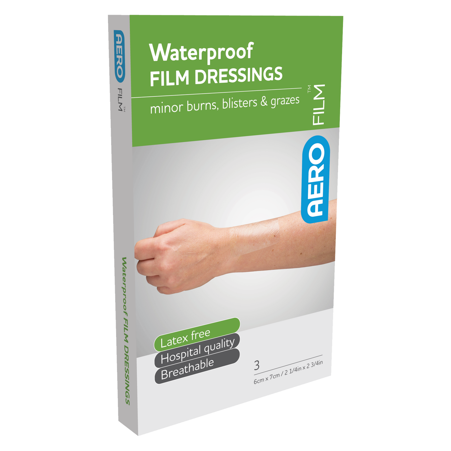 AEROFILM Waterproof Film Dressing 6 x 7cm Box/3