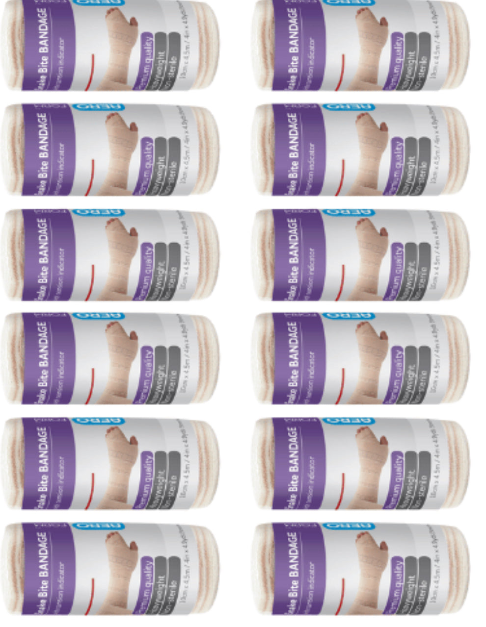 AEROFORM Short Snake Bite Bandage with Indicator 10cm x 4.5M Wrap