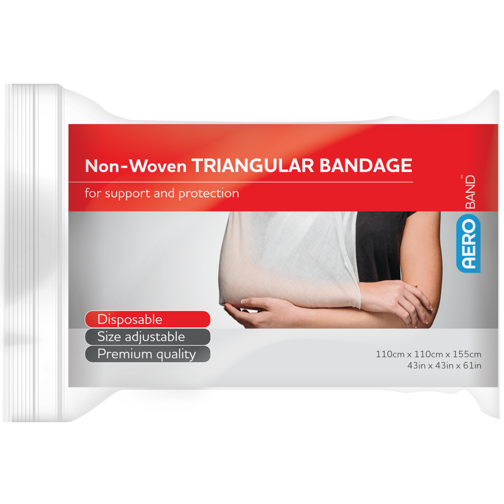 AEROBAND Non-Woven Triangular Bandage 110 x 110 x 155cm Bag/10