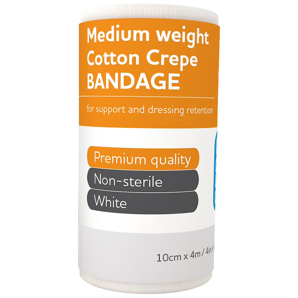 AEROCREPE Medium Cotton Crepe Bandage 10cm x 4M Wrap/12