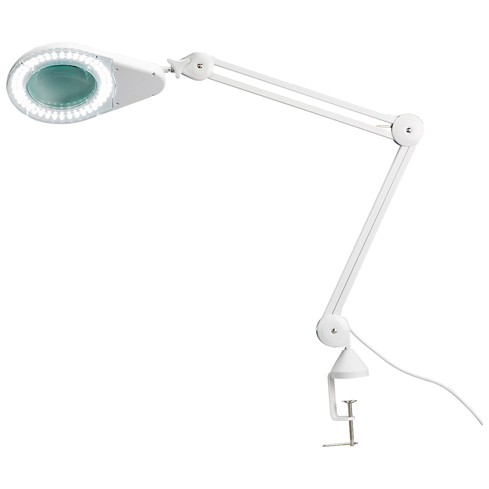 LED Magnifying Lamp with Table Clamp (12cm diameter, 115cm extension)