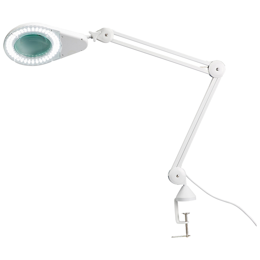 LED Magnifying Lamp with Table Clamp (12cm diameter, 115cm extension)
