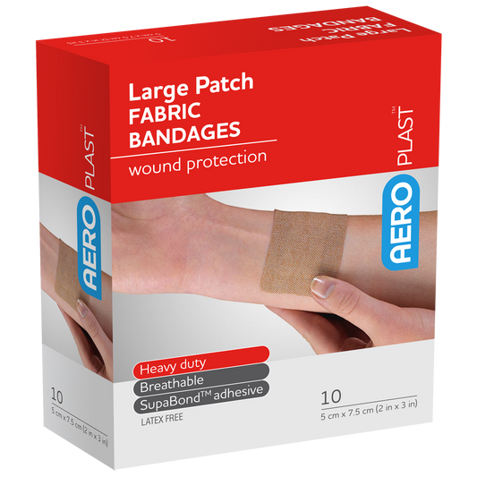AEROPLAST Premium Fabric Large Patch 7.5 x 5cm Box/10