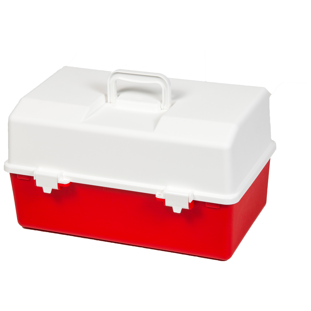 AEROCASE Red and White Plastic Tacklebox with 6 Trays 30 x 46.5 x 25.4cm