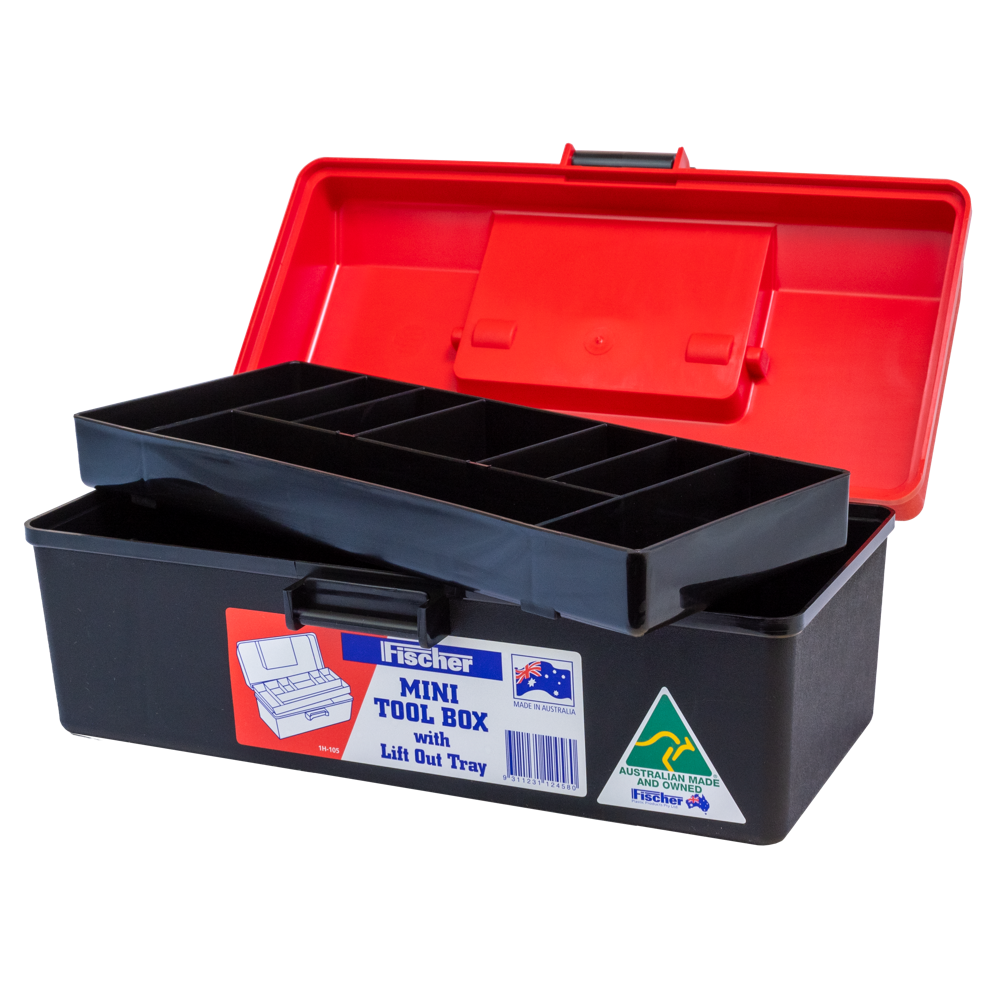 AEROCASE Red and Black Plastic Tacklebox with Liftout Tray 15 x 29 x 11.5cm