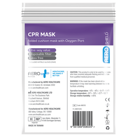 AEROMASK CPR Mask in Clear Bag