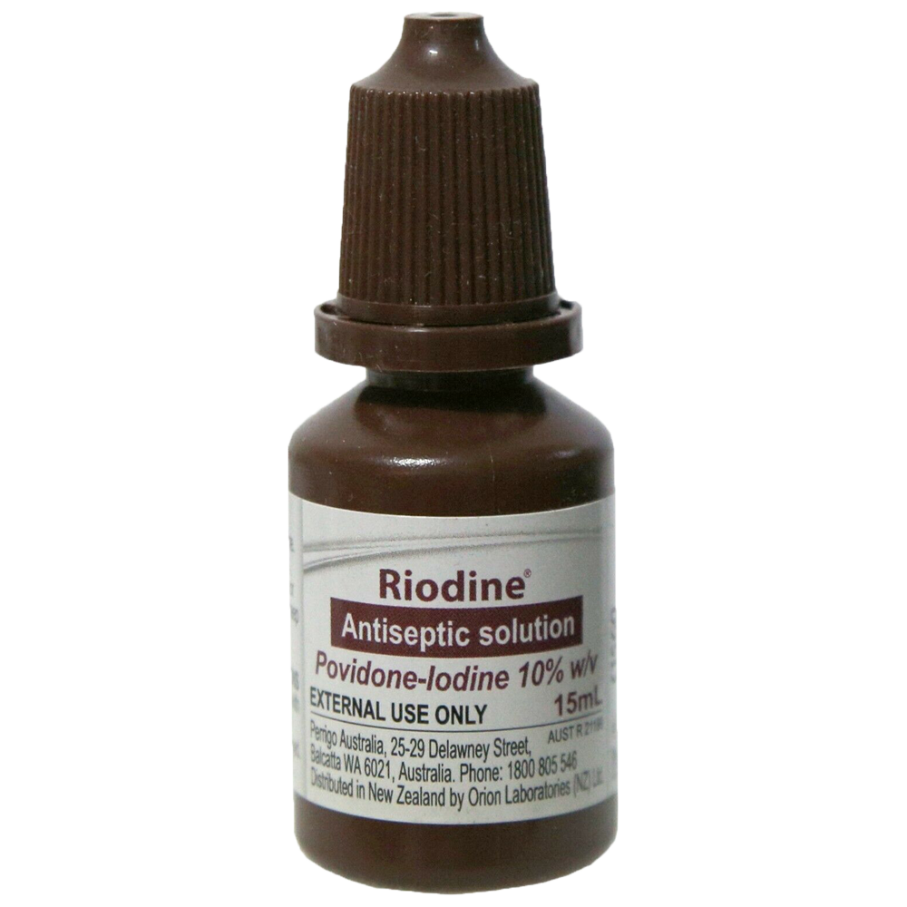 RIODINE 10% Povidone Iodine Solution Dropper Bottle 15ml