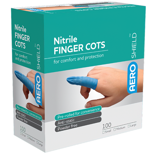 AEROSHIELD X-Large Nitrile Finger Cots Box/100