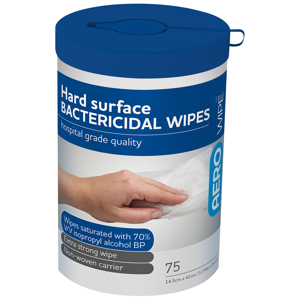 AEROWIPE 70% Isopropyl Alcohol Hard Surface Wipes Tub/75