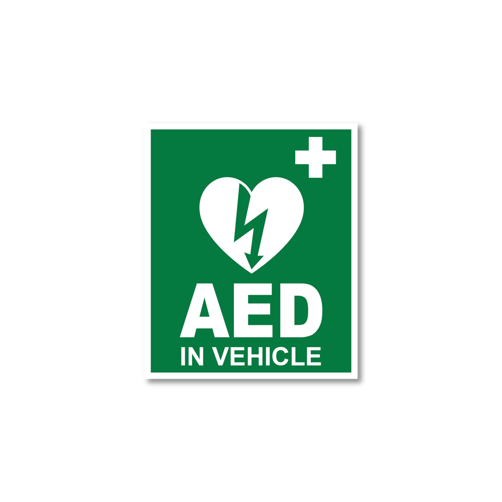 CARDIACT AED In Vehicle Window Sticker 10 x 12cm