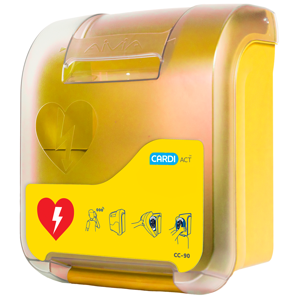 CARDIACT Alarmed AED Cabinet (Yellow) 41 x 33 x 19cm