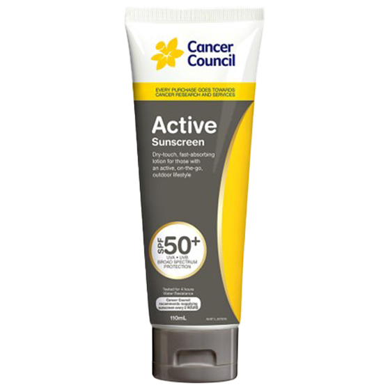 CANCER COUNCIL SPF50+ Active Sunscreen Tube 110mL
