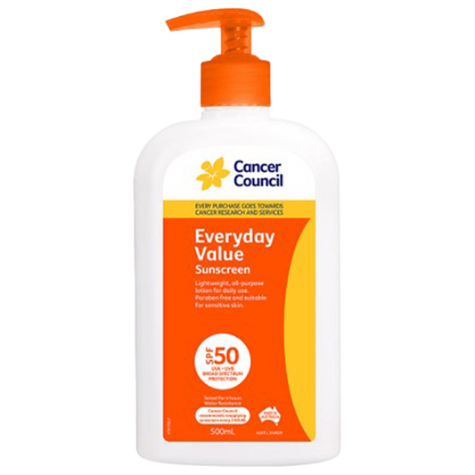 CANCER COUNCIL SPF50 Everyday Value Sunscreen Pump 500mL