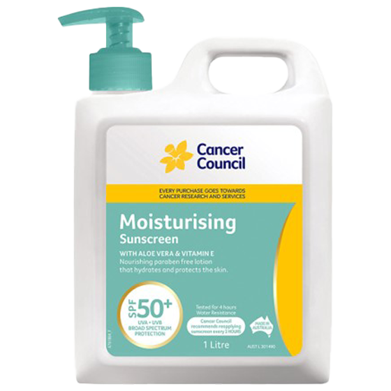 CANCER COUNCIL SPF50+ Moisturising Sunscreen Pump 1L