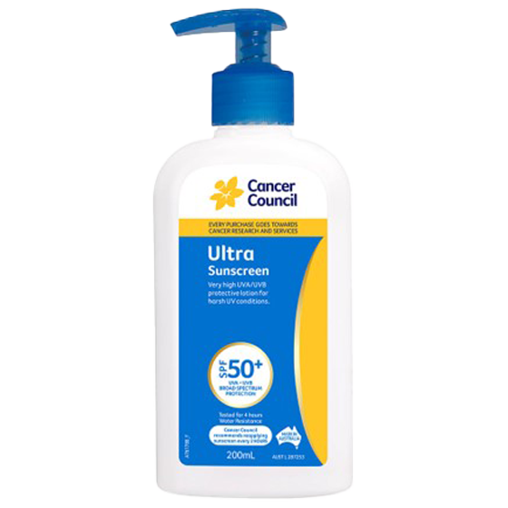 CANCER COUNCIL SPF50+ Ultra Sunscreen Pump 200mL