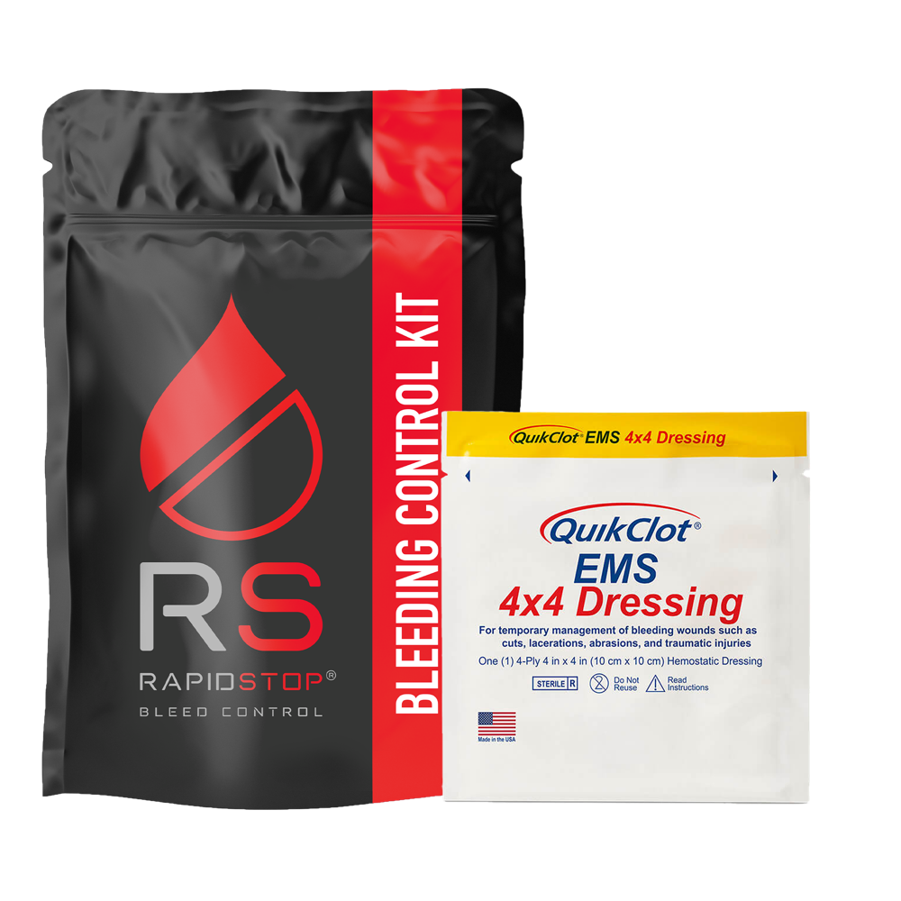 RAPIDSTOP Bleeding Control Kits - Small,Plastic Pouch,EMS Dressing