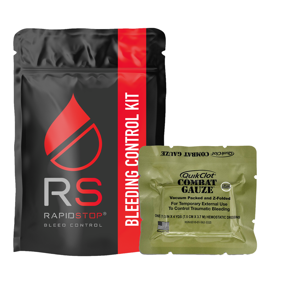 RAPIDSTOP Bleeding Control Kits - Medium,Plastic Pouch,Combat Gauze