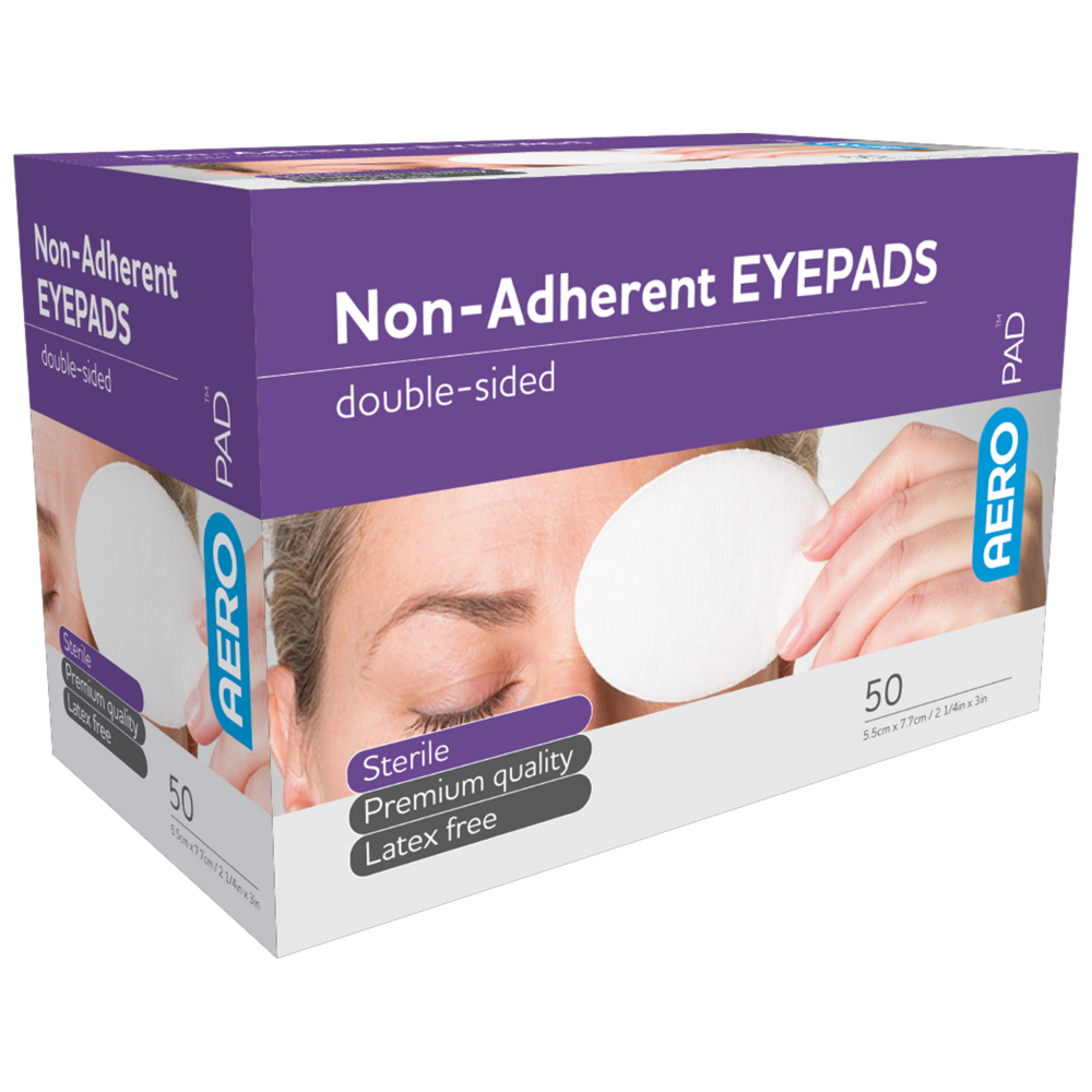 AEROPAD Non-Adherent Eye Pads 5.5cm x 7.7cm Box/50