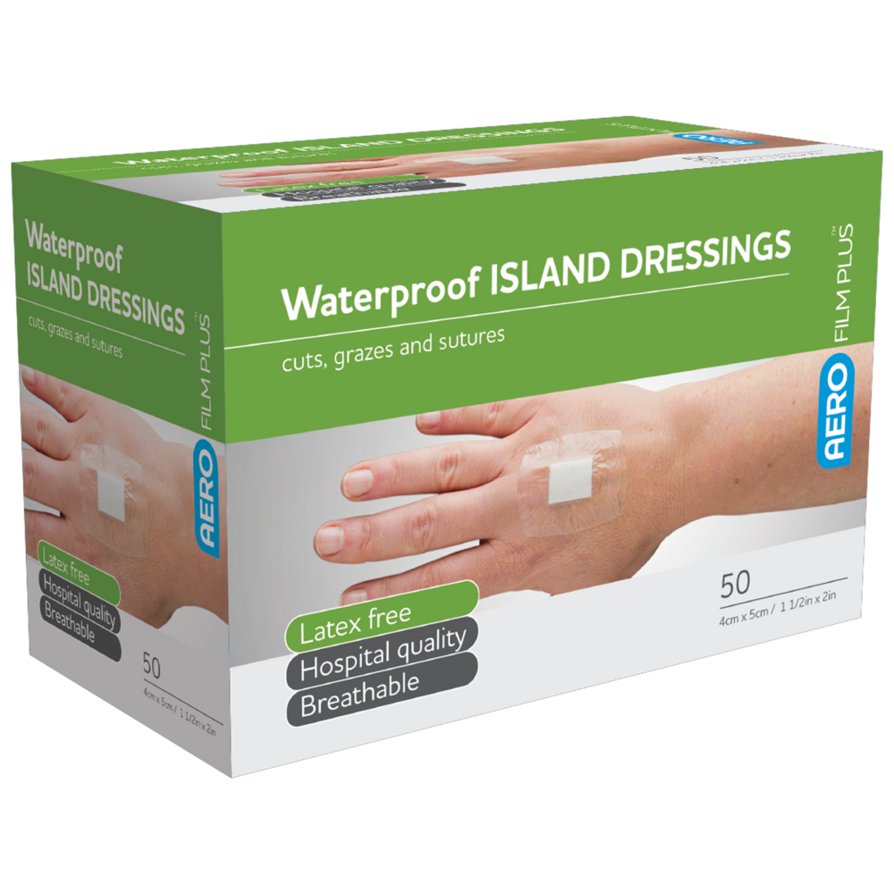 AEROFILM PLUS Waterproof Island Dressing 4 x 5cm Box/50