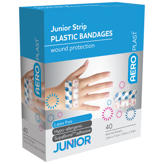 AEROPLAST Plastic Junior Strip 7.2 x 1.9cm Box/40