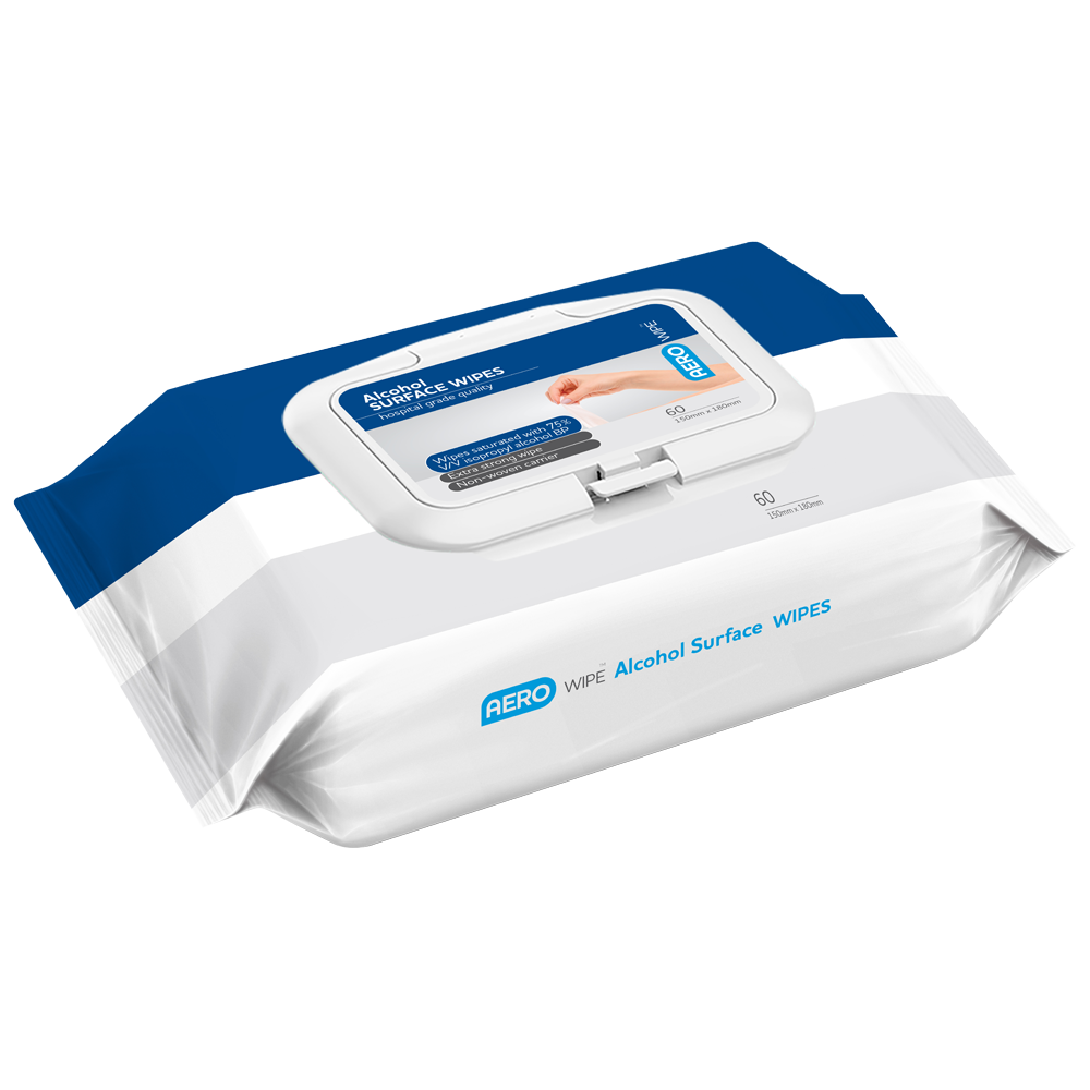 AEROWIPE 75% Isopropyl Alcohol Surface Wipes Pouch/60